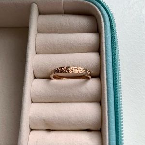 Rose gold plated coral texture stacking ring size 6